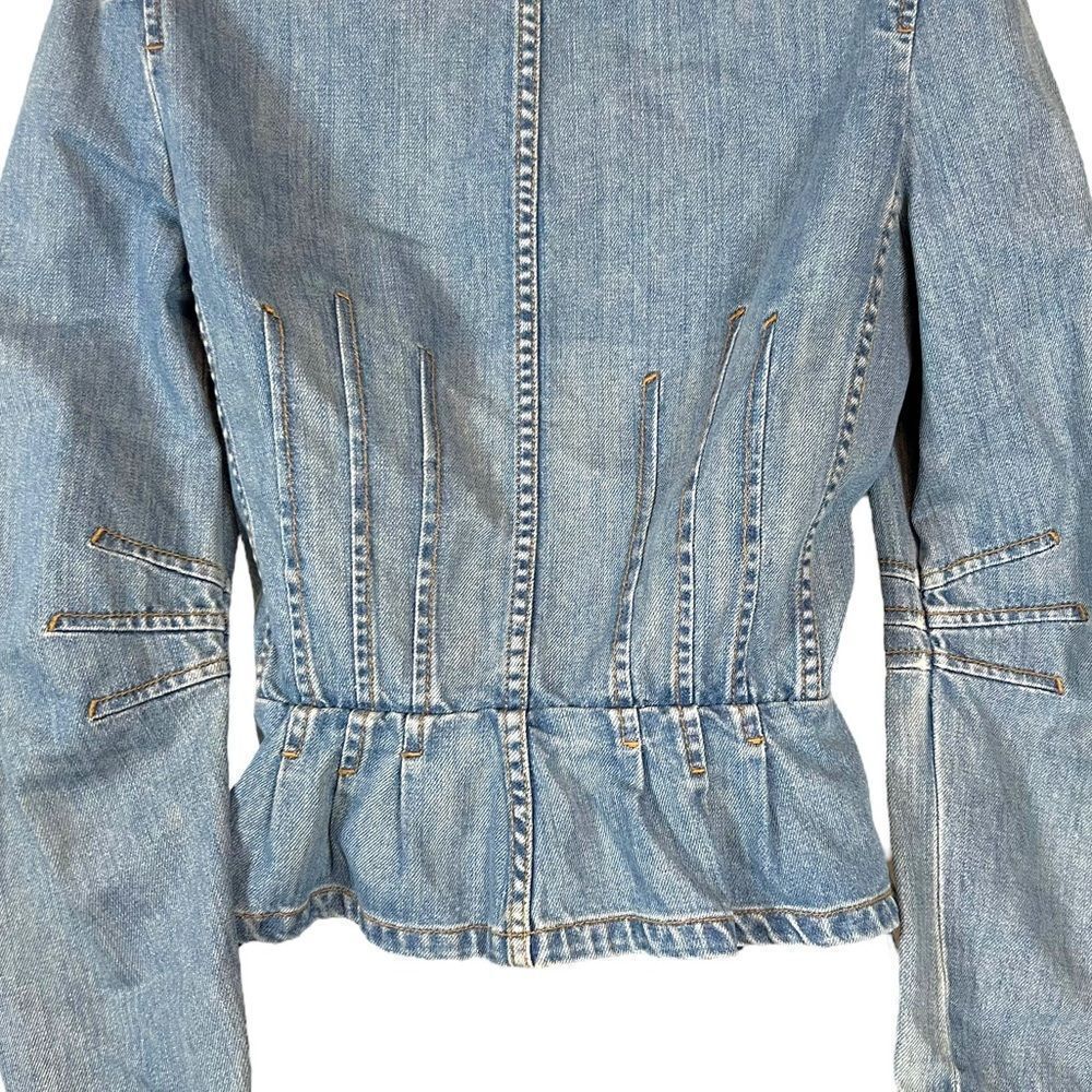 Marc Jacobs Military Style Cropped Peplum Denim Jacket - Picture 10 of 12